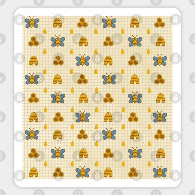 Bee themed pattern Sticker by Oddoty